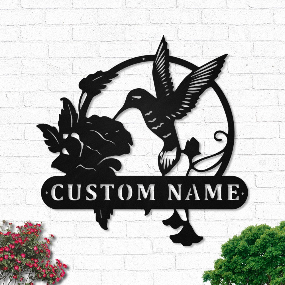 Hummingbird Monogram Personalized - Led Light Metal - Owls Matrix LTD