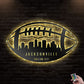12"x12" Football Jacksonville Personalized - Led Light Metal - Owls Matrix LTD