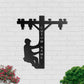 Lineman Electrical Worker Personalized - Led Light Metal - Owls Matrix LTD