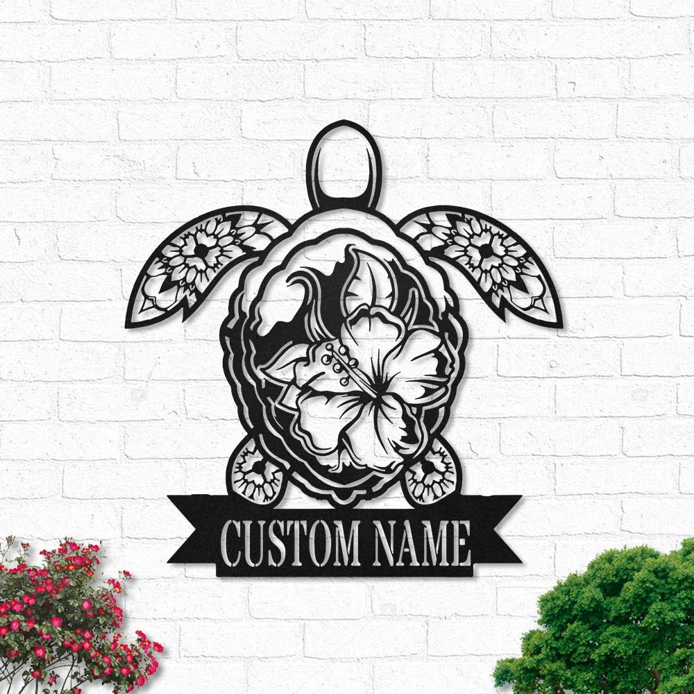 Turtle Mandala Turtle Style Personalized - Led Light Metal - Owls Matrix LTD