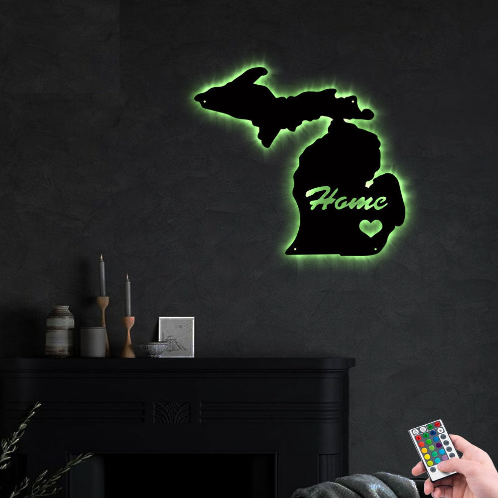 Michigan I Love Weather There - Led Light Metal - Owls Matrix LTD