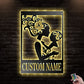 12"x12" Family Mother and Child Floral Personalized - Led Light Metal - Owls Matrix LTD