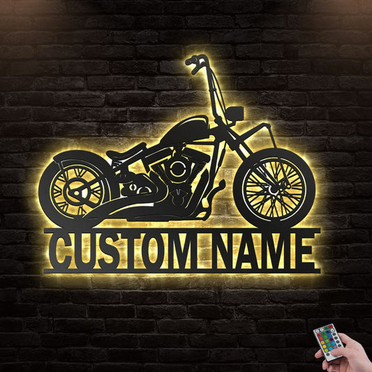 12*12 Inch (30*30cm) Motorcycle Motor Bike V6 Personalized - Led Light Metal - Owls Matrix LTD