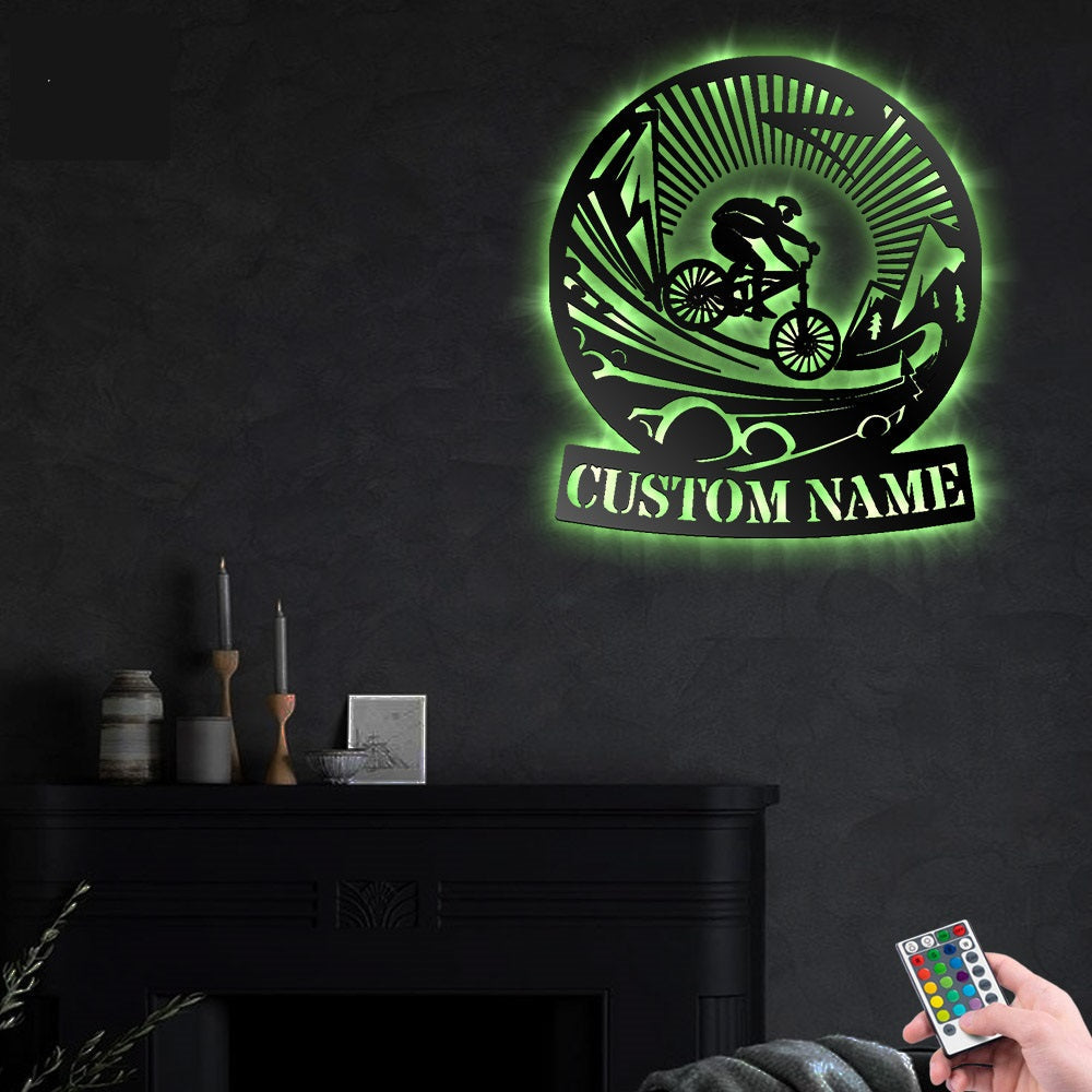 Mountain Bike Personalized - Led Light Metal - Owls Matrix LTD