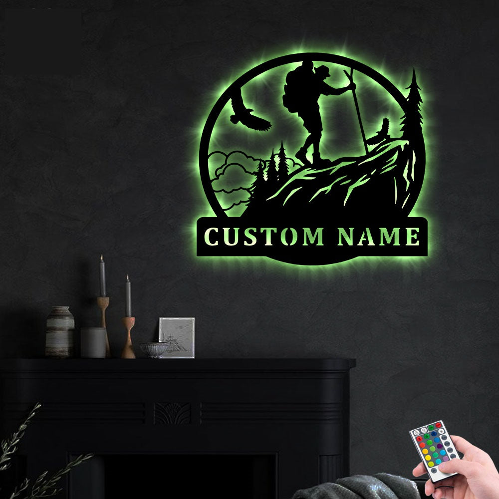 Mountain Hiking Personalized - Led Light Metal - Owls Matrix LTD