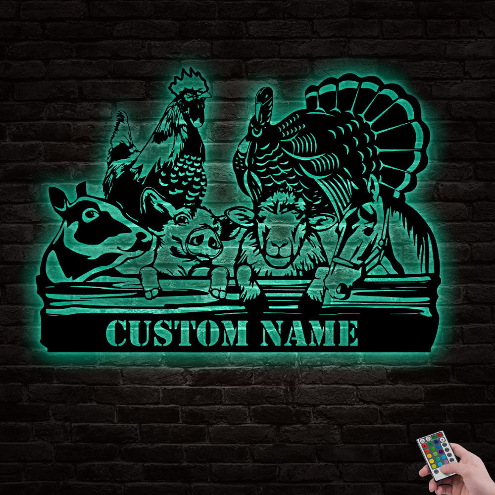 Farm Animals So Funny Personalized - Led Light Metal - Owls Matrix LTD