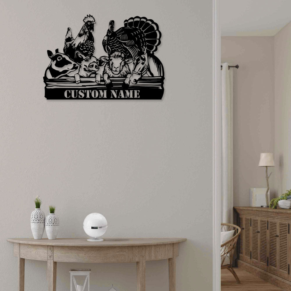 Farm Animals So Funny Personalized - Led Light Metal - Owls Matrix LTD