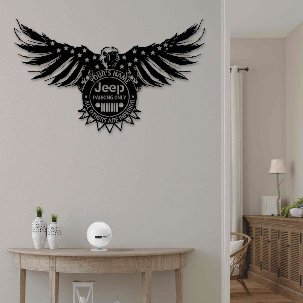 Eagle America Jeep Parking Only Personalized - Led Light Metal - Owls Matrix LTD