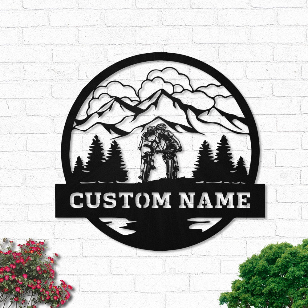 Moutain Bike Couple Personalized - Led Light Metal - Owls Matrix LTD