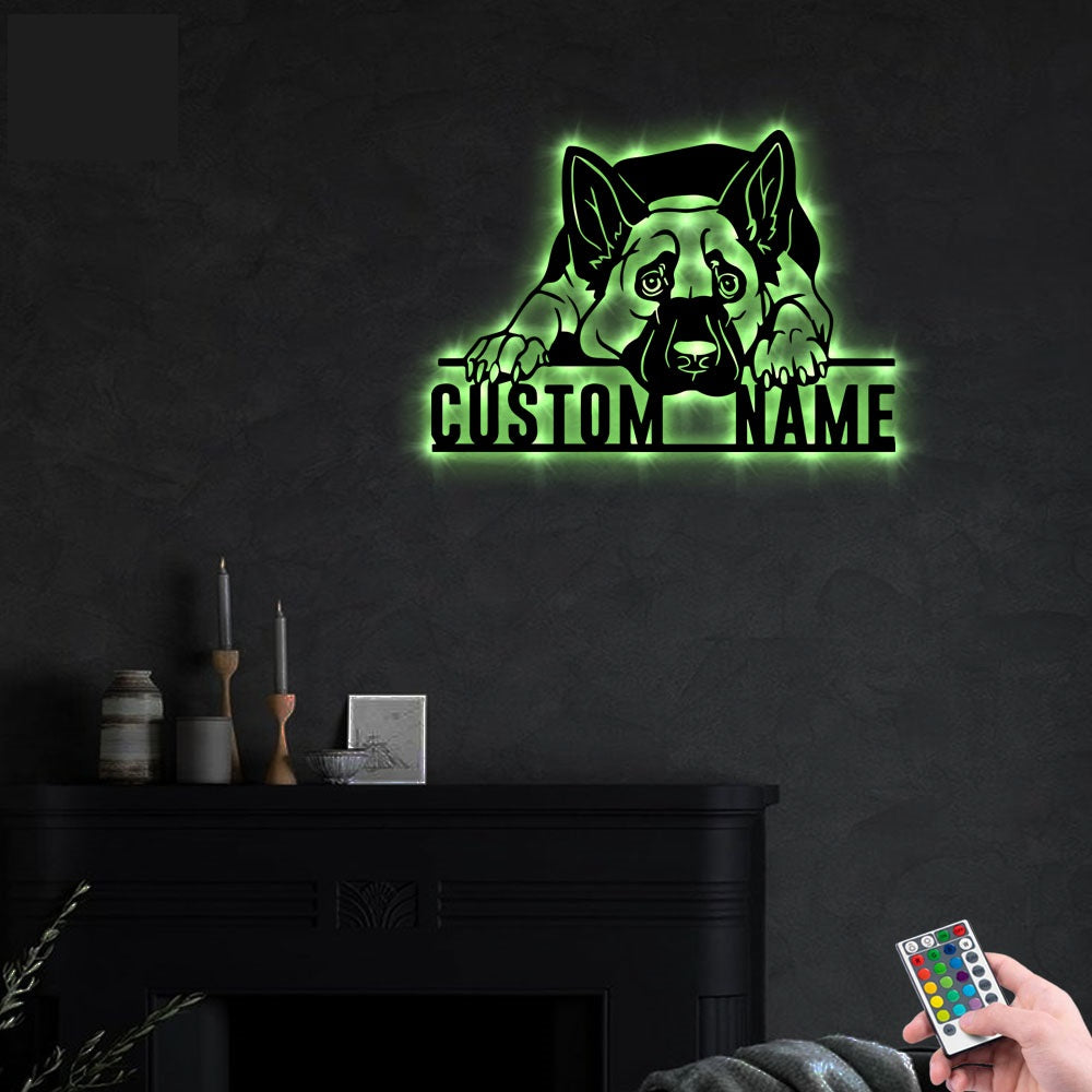 Pug I Love You Personalized - Led Light Metal - Owls Matrix LTD