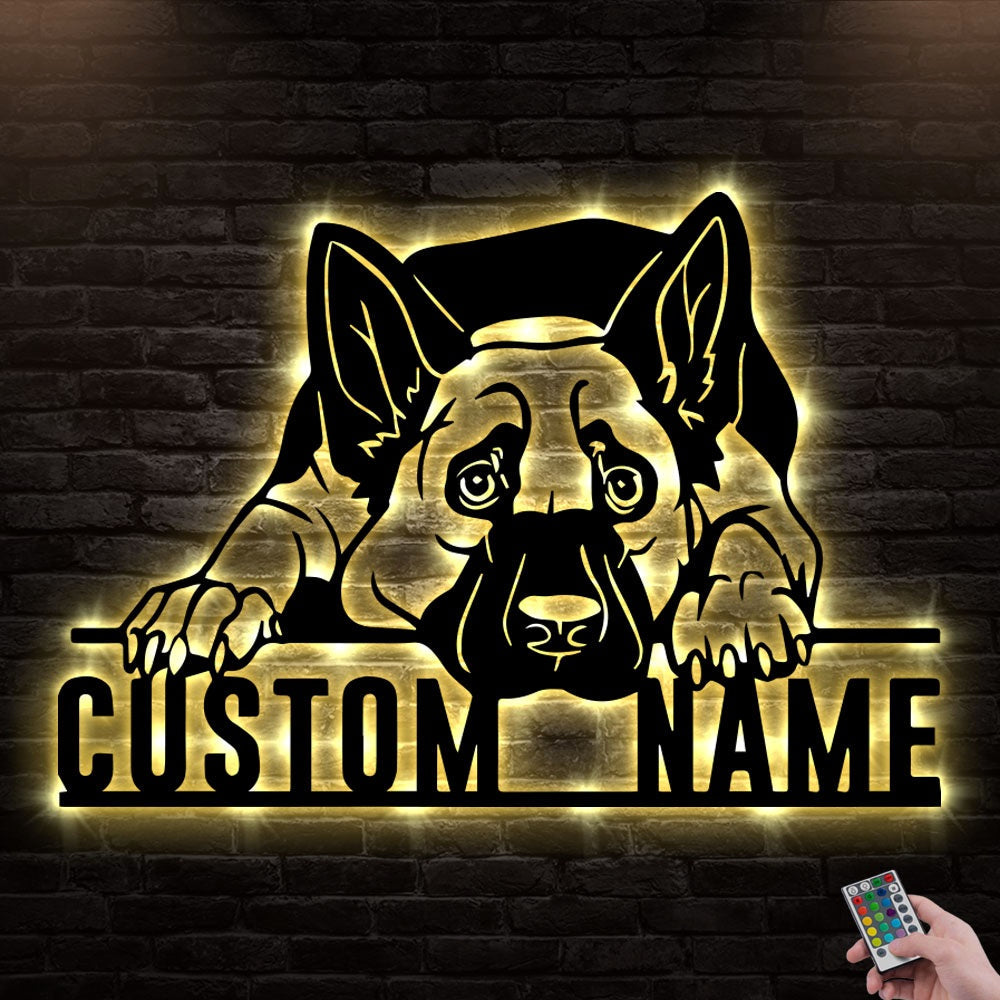 12"x12" Pug I Love You Personalized - Led Light Metal - Owls Matrix LTD