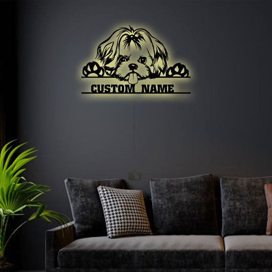 12"x12" Shih Tzu Dog Personalized - Led Light Metal - Owls Matrix LTD
