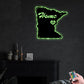 Minnesota Home Is The Best - Led Light Metal - Owls Matrix LTD