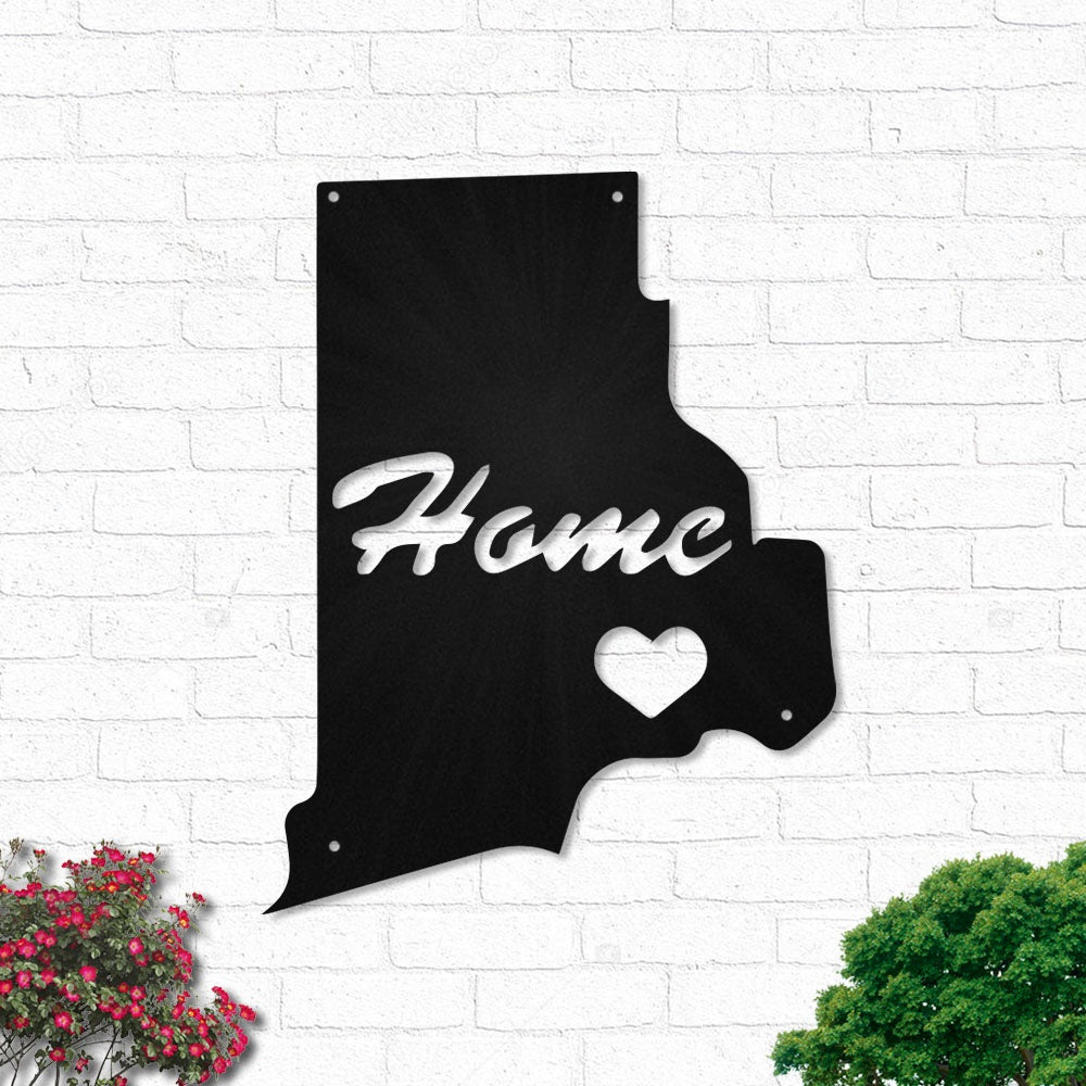 Rhode Island Home Is My Life - Led Light Metal - Owls Matrix LTD