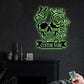 Skull Flower Butterfly Personalized - Led Light Metal - Owls Matrix LTD