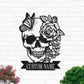 Skull Flower Butterfly Personalized - Led Light Metal - Owls Matrix LTD