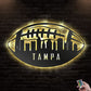 12"x12" Football Tampa - Led Light Metal - Owls Matrix LTD