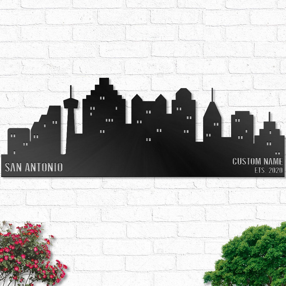 San Antonio Sign Decoration For Room Personalized - Led Light Metal - Owls Matrix LTD