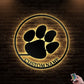 12*12 Inch (30*30cm) Tiger Paw V1 Animals Decoration Personalized - Led Light Metal - Owls Matrix LTD