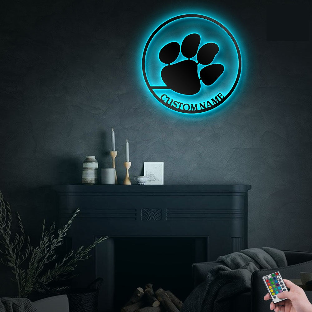 Tiger Paw V1 Animals Decoration Personalized - Led Light Metal - Owls Matrix LTD