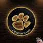 12*12 Inch (30*30cm) Tiger Paw V2 Personalized - Led Light Metal - Owls Matrix LTD