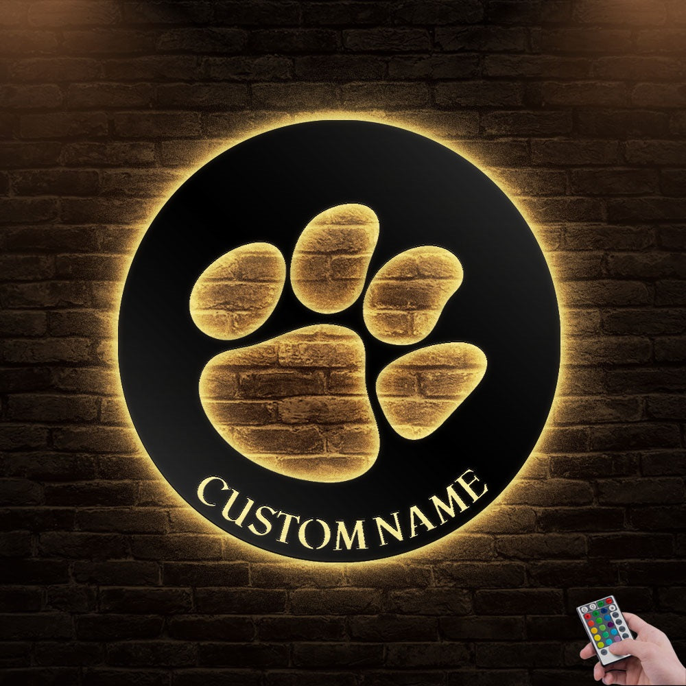 12*12 Inch (30*30cm) Tiger Paw V2 Personalized - Led Light Metal - Owls Matrix LTD