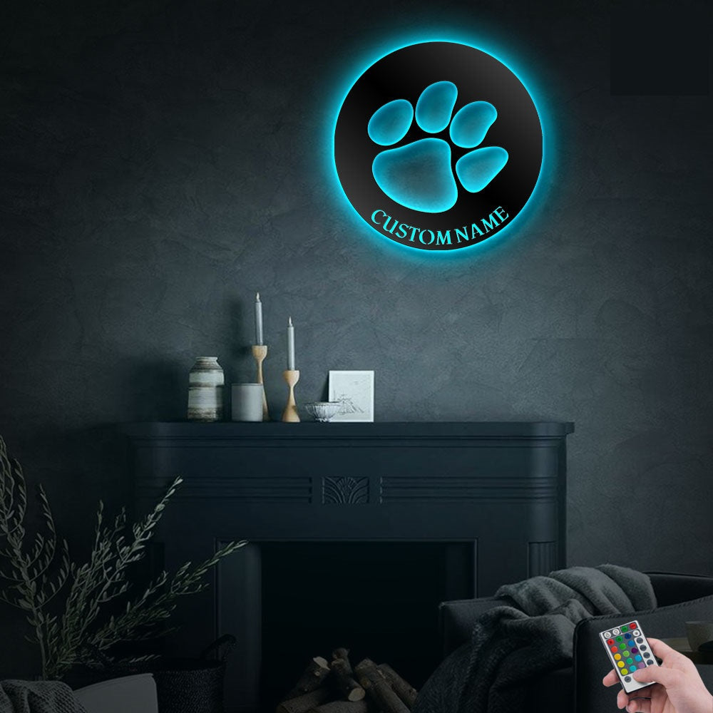 Tiger Paw V2 Personalized - Led Light Metal - Owls Matrix LTD