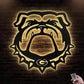 12"x12" Georgia Bulldog Pets Decoration For Room - Led Light Metal - Owls Matrix LTD