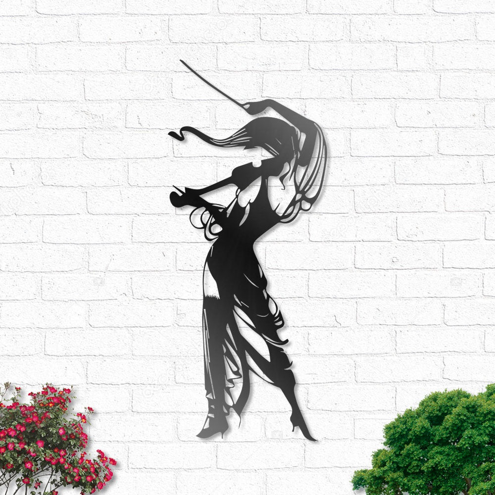 Violin Girl Playing Violin - Led Light Metal - Owls Matrix LTD