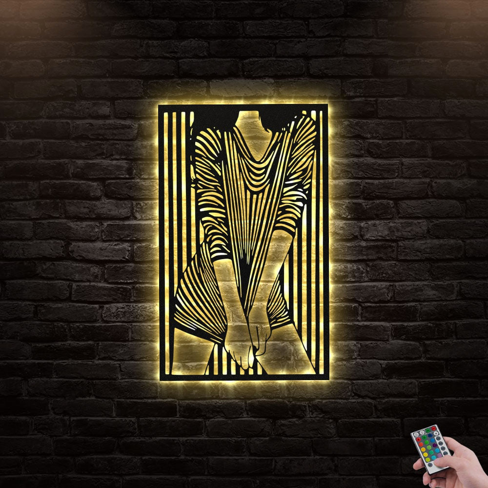 12"x12" Girl Style Girl Sign Decoration For Room - Led Light Metal - Owls Matrix LTD