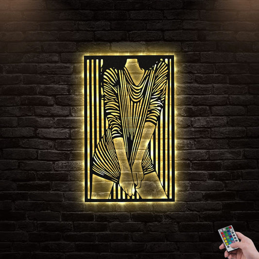 12"x12" Girl Style Girl Sign Decoration For Room - Led Light Metal - Owls Matrix LTD