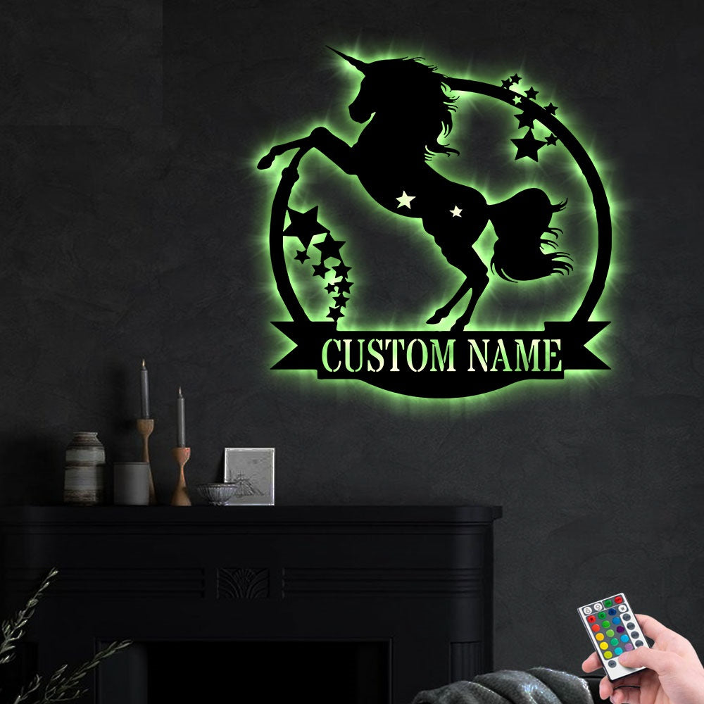 Unicorn Style Decoration Personalized - Led Light Metal - Owls Matrix LTD