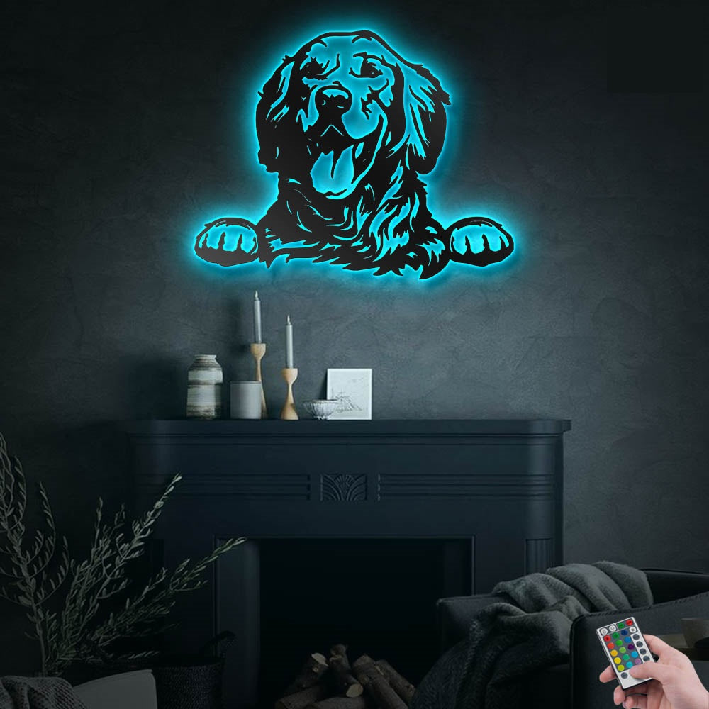 Golden Retriever So Cute Your Pets - Led Light Metal - Owls Matrix LTD