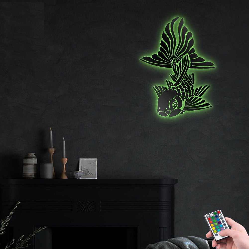 Goldfish So Lovely So Cute - Led Light Metal - Owls Matrix LTD