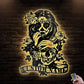 12*12 Inch (30*30cm) Skull Couple Sugar Skull Personalized - Led Light Metal - Owls Matrix LTD