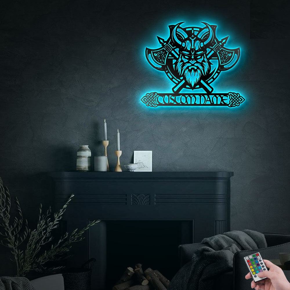 Viking Awesome Style Personalized - Led Light Metal - Owls Matrix LTD