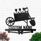 Wheelbarrow Flower Tulips Garden Personalized - Led Light Metal - Owls Matrix LTD