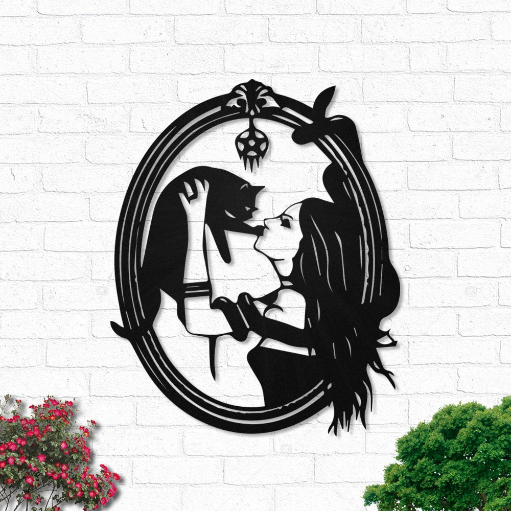 Witch Cat - Led Light Metal - Owls Matrix LTD