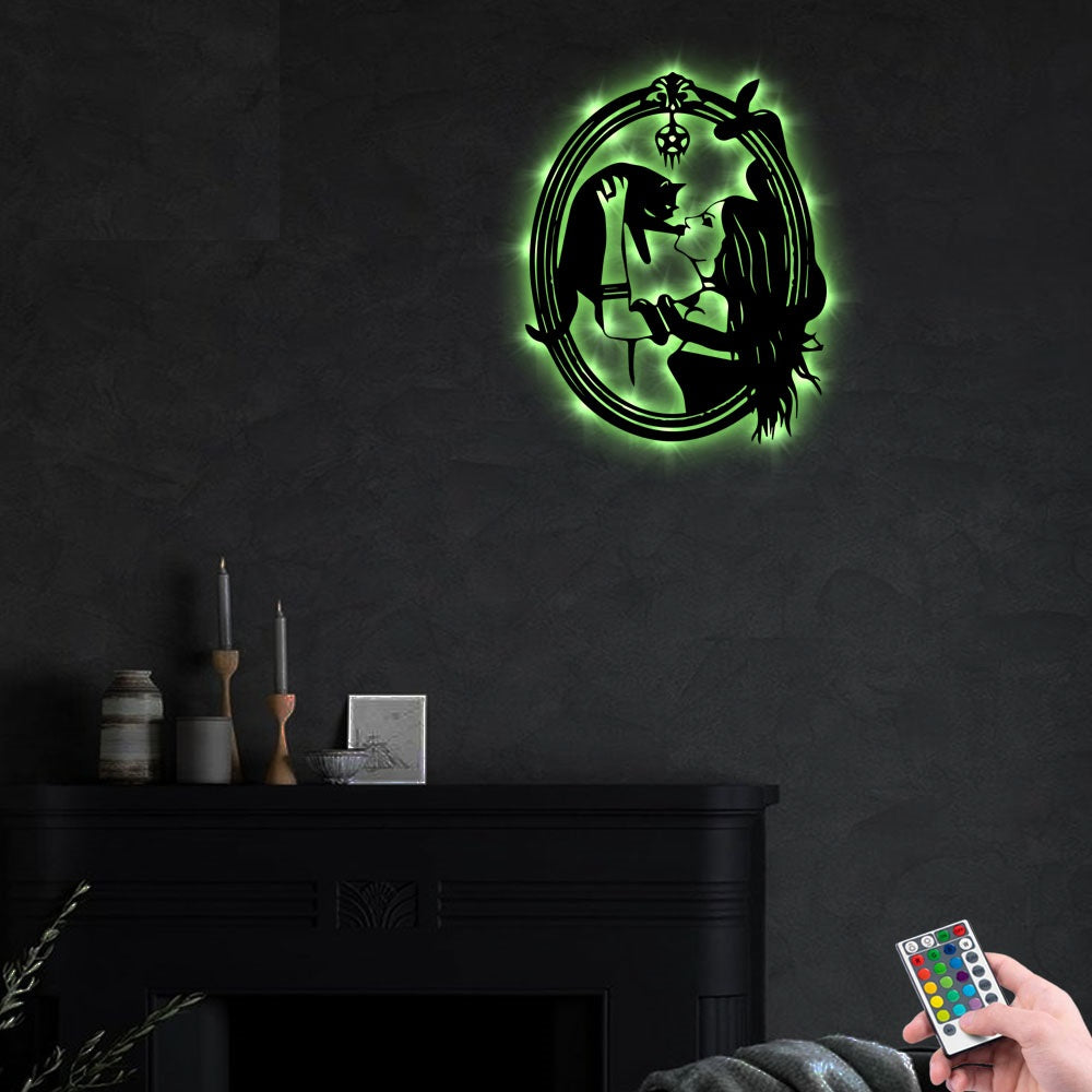 Witch Cat - Led Light Metal - Owls Matrix LTD