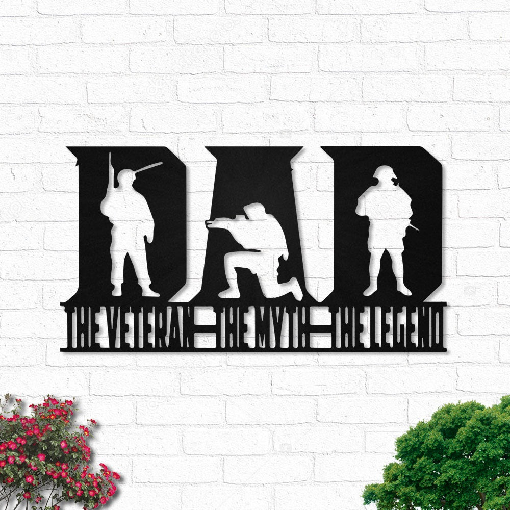 Veteran The Myth The Legend Dad - Led Light Metal - Owls Matrix LTD
