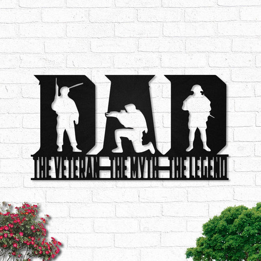 Veteran The Myth The Legend Dad - Led Light Metal - Owls Matrix LTD