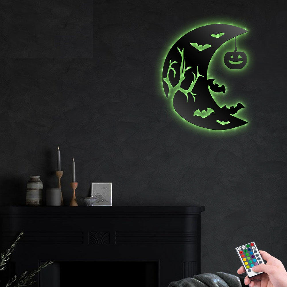 Moon Haunted Moon Lover - Led Light Metal - Owls Matrix LTD