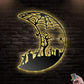12"x12" Moon Haunted Moon - Led Light Metal - Owls Matrix LTD