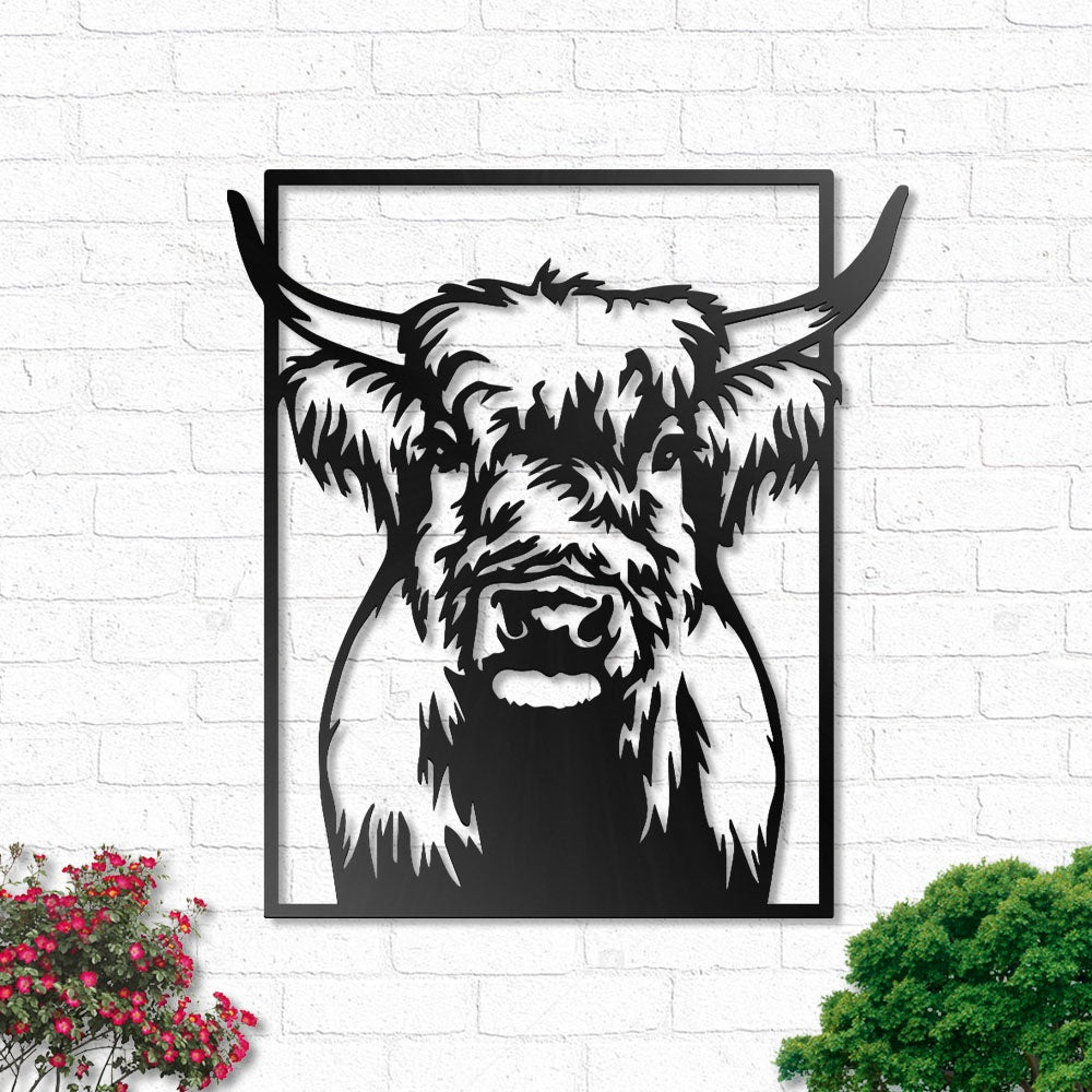 Cow Highland Cow Heifer Buffalo Scottish Cattle Livestock - Led Light Metal - Owls Matrix LTD