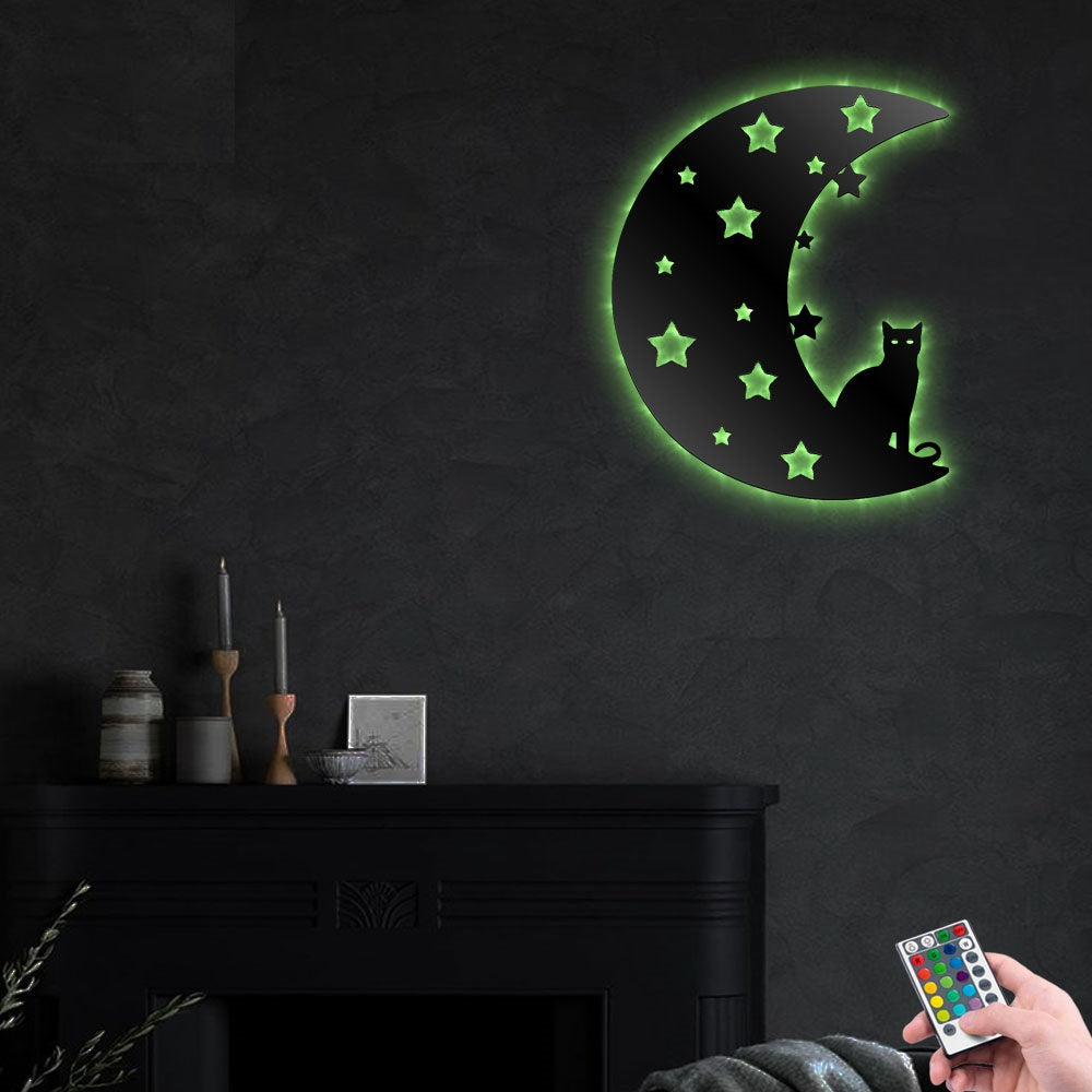 Moon Haunted Moon Beautiful Style - Led Light Metal - Owls Matrix LTD