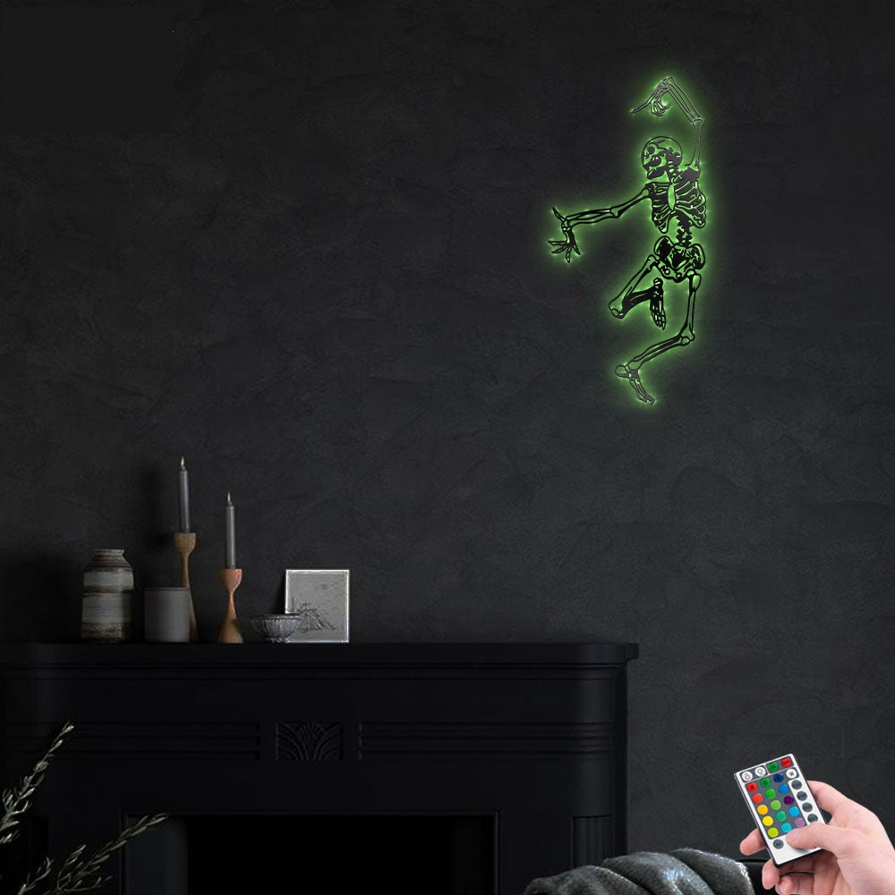 Skeleton Dancing Lover - Led Light Metal - Owls Matrix LTD