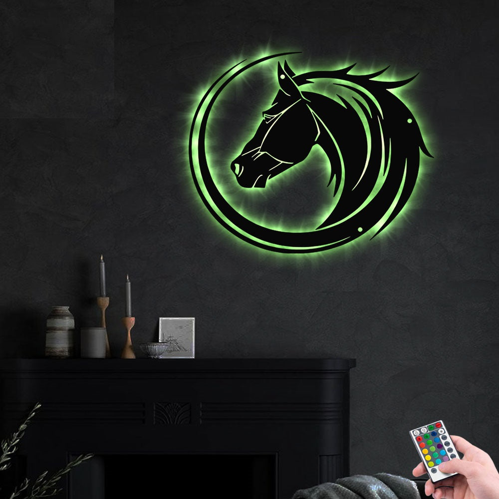 Horse Best Friend For Life - Led Light Metal - Owls Matrix LTD