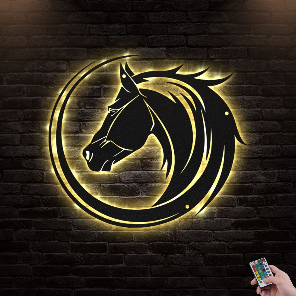 12"x12" Horse Best Friend For Life - Led Light Metal - Owls Matrix LTD