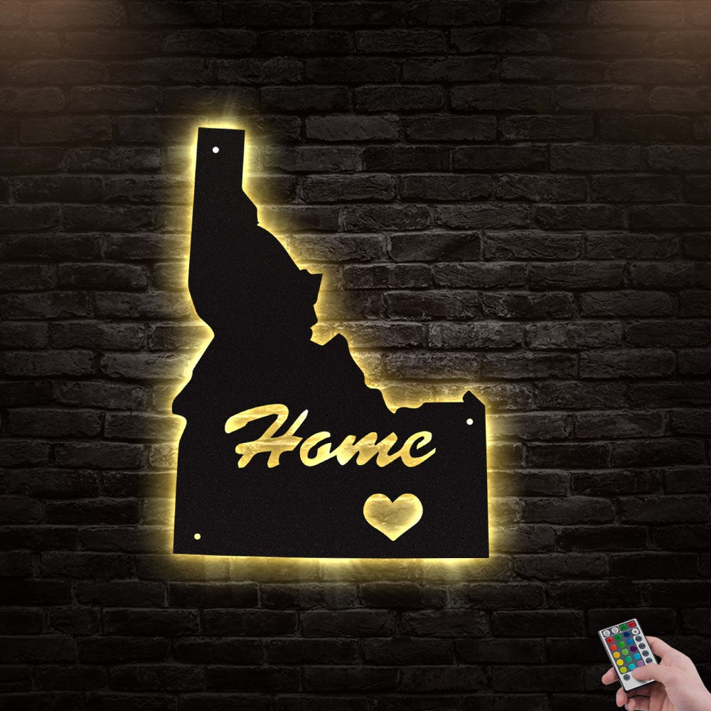12"x12" Idaho Home Is My Life - Led Light Metal - Owls Matrix LTD