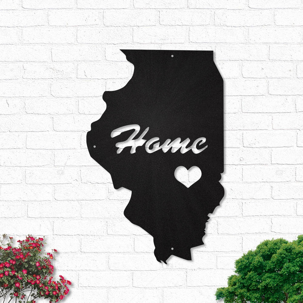 Illinois I Love It - Led Light Metal - Owls Matrix LTD